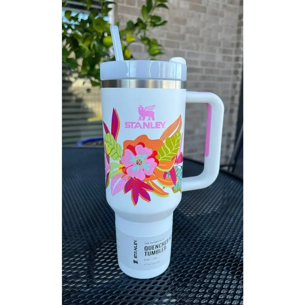 Stanley Quencher H2.0 Flowstate Tumbler 40oz Mother’s Day - White Tropic Floral